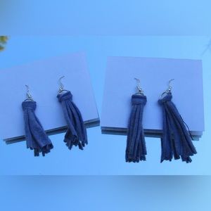 Purple cloth earrings